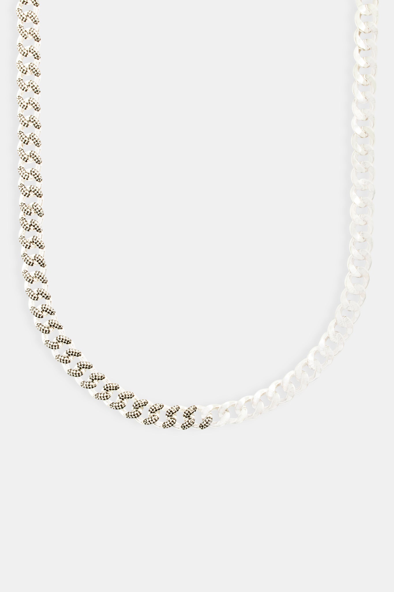 10 mm halb polierte, halb vereiste schwarze kubanische Zirkoniakette